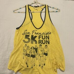 Yellow and Black vintage San Francisco 5K run tank top- XS